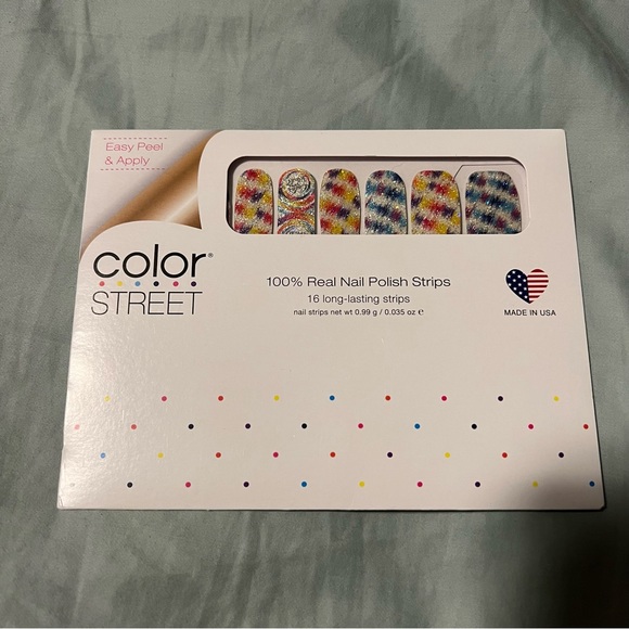 *Exclusive, HTF* Color Street: Color Your World | Silver Tie-Dye Blue Purple - Picture 3 of 5